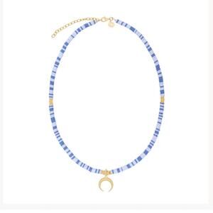 Claudia Navarro Jewelry Blue and Gold Moon Chocker